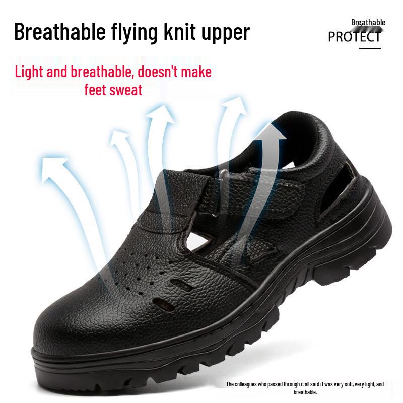 miflame Chuangcheng Summer Leather Low-Top Safety Work Shoes 36-46