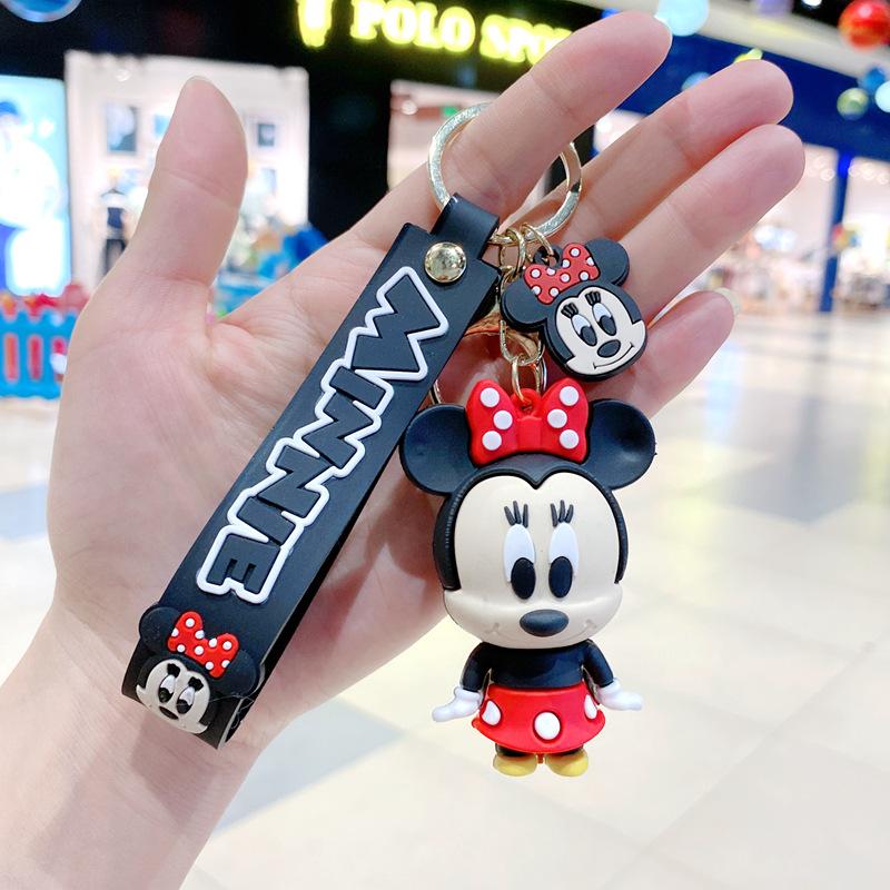 Anime Cartoon Stitch Keychain Mickey Minnie Car Key Chain Schoolbag Pendant Doll Small Gift single pack