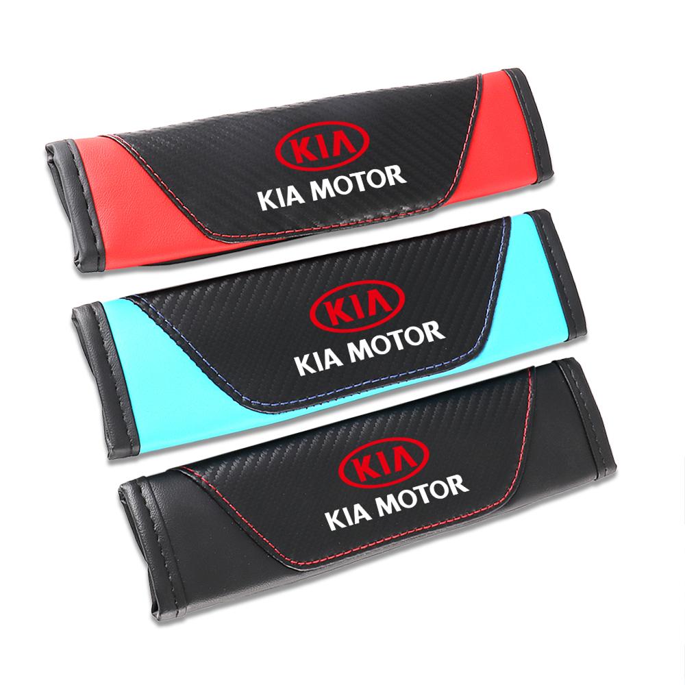BBER3 1/2PCS Carbon Fiber Car Seat Belt Shoulder Covers For Kia Sportage Picanto Niro Optima Ceed Carnival K3 Nq3 Rio Ev4 Xceed Wenga