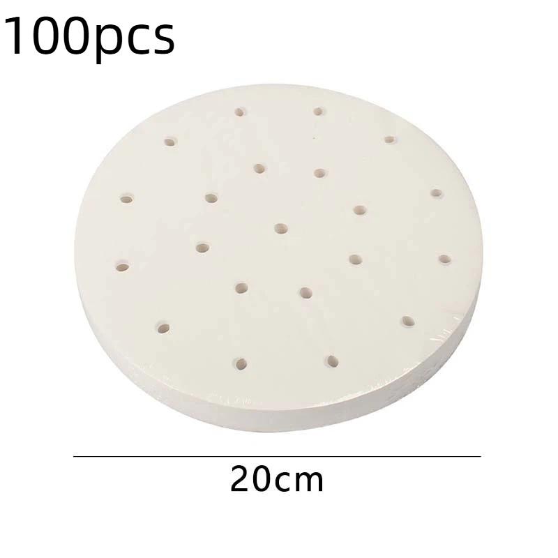 100pcs Steamer Pad Paper Air Fryer Baking Paper Non Stick Silicone Oil Steamer Paper One-Time Use Non-Stick Oil Paper