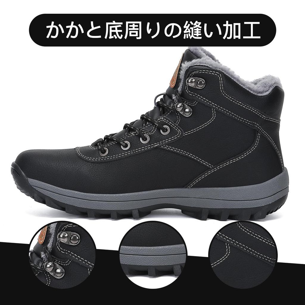 Mishansha Winter Snow Perfect for and Size Black 014 High-Cut Fleece-Lined Boots, Waterproof, Non-Slip, Unisex, Fishing, Hiking, Camping, 27.0 cm, -