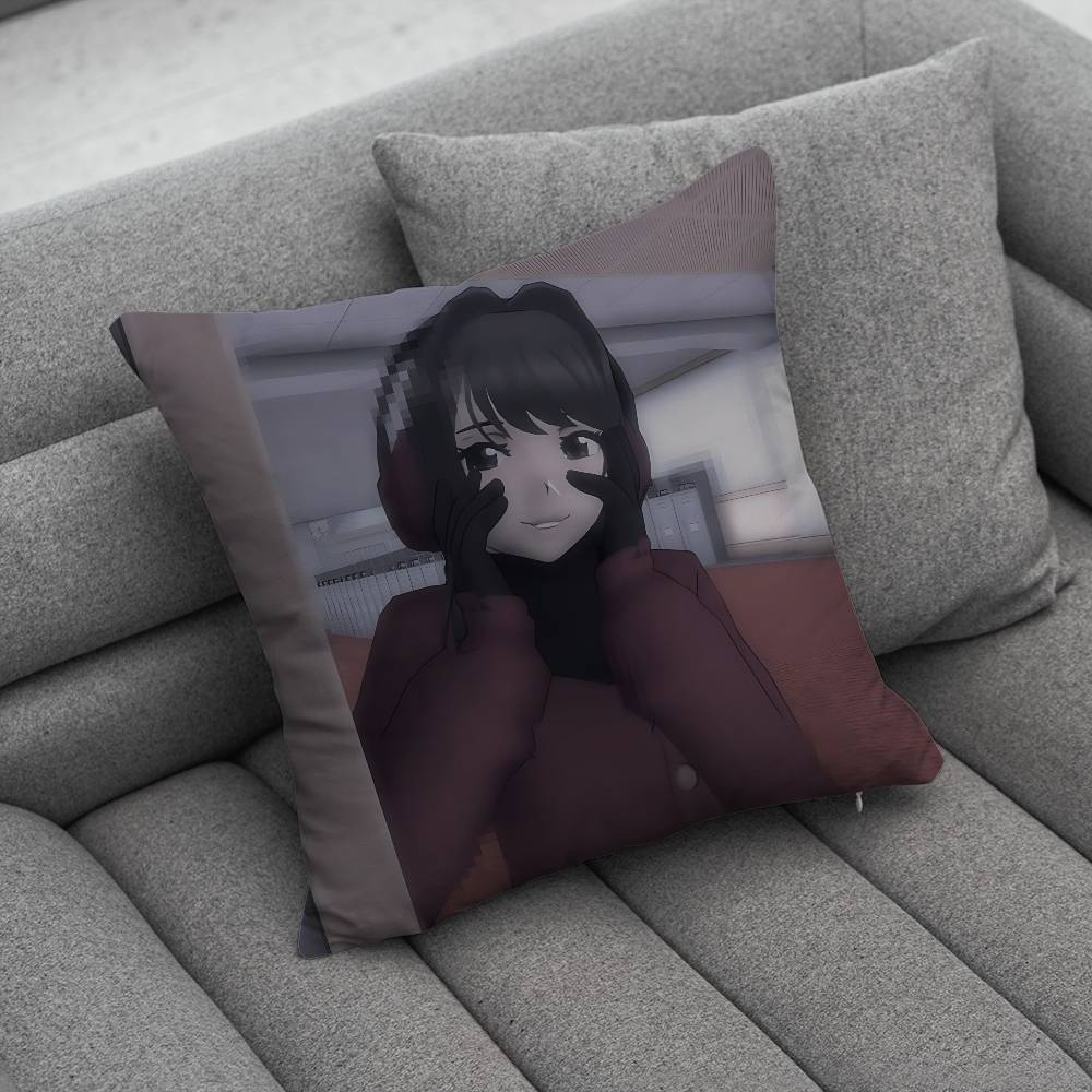 Yandere SSimulator Ayano Aishi Custom Pillow Case Sofa Living Room Bedroom Headboard Backrest Cushion Square Cushion Nap Time