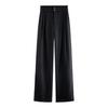 Black suit pants women's autumn and winter 2025 new high-end drape fat mm large size pear figure straight wide-leg pants