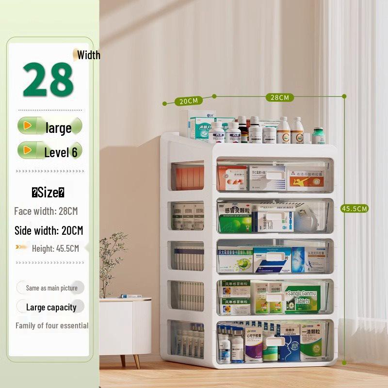 Large Capacity Family Medicine Storage Organizer Drawer Type Cabinet