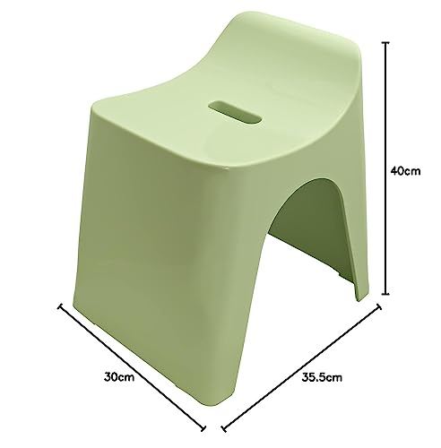 Shincatec Hubath Bath Stool, h30, Seat Height 30 cm, Grayish Green, Made in Japan, HU-GG