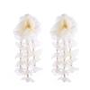 Bohemian Tassel Floral Earrings with Pearls for Women