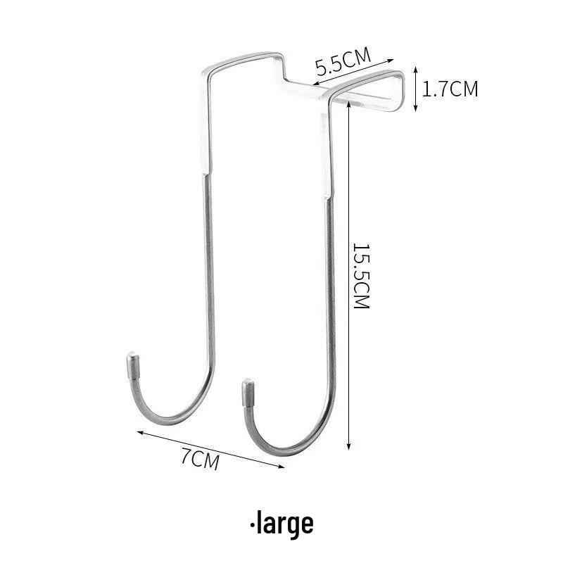 Stainless Steel Double S-Shaped Wall-Mounted No-Drill Bathroom Coat Hooks.