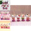 Set di Mini Figure Hello Kitty Otto Pezzi Carine Cartoni Animati Miniature Kt Decorazioni per Torta Regalo