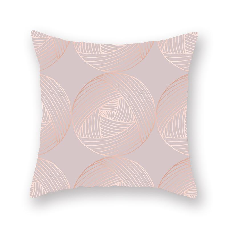 Decorative Pillow Case 45*45cm Pink Gold Geometry Polyester Home Decoration Car Cushion Cover Sofa Throw Pillowcase Square