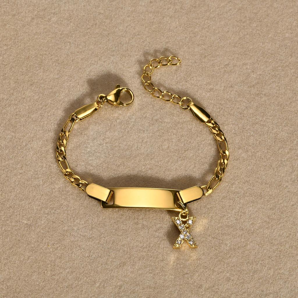 Stainless Steel Children'S Bracelet, Women'S Fashion 26 English Alphabet Jewelry, Simple Jewelry 798
