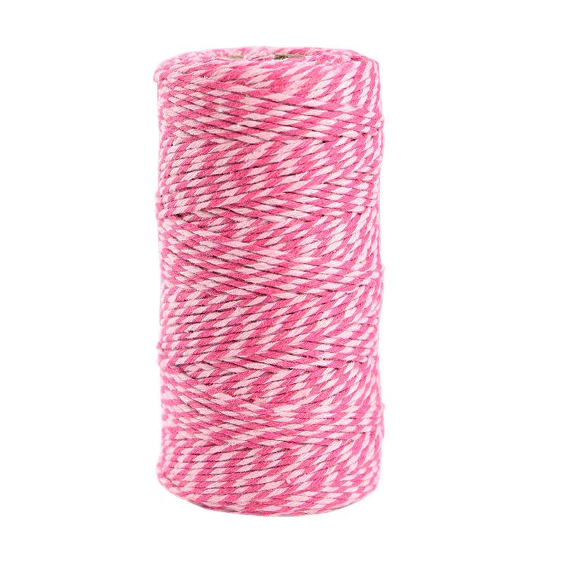 1,5mm Dvoubarevná bavlněná šňůra, DIY Ručně tkaný materiál na visačky - 100m role