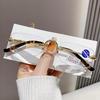 Frameless Anti-Blue Light Retro Reading Glasses: Unisex Small Square Business & Casual Style