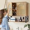 Bathroom Wall Cabinet, with 2 Doors and Adjustable Shelf, Over the Toilet Storage Medicine Cabinet Wall Mounted, Hanging Organizer with Shelves & Open