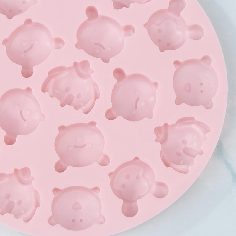 Cartoon Animal Silicone Mold Diy Cute Candy Chocolate Gummy Animal Ice Cube Non-Stick Moulds Kitchen Baking Mold