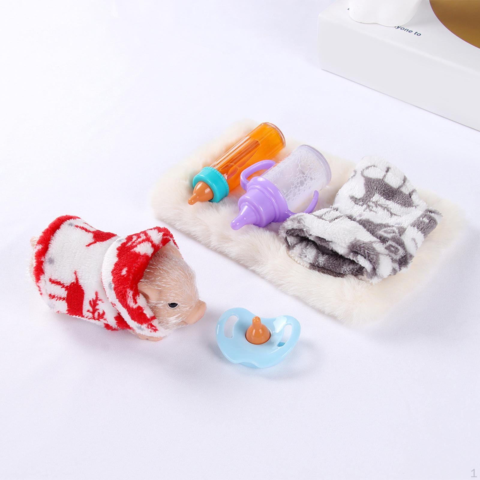 

Силиконовая кукла-свинка, милая игрушка-животное Reborn для мальчиков и девочек 2 Clothes Bottle Set