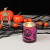 Halloween Pumpkin Bat Glass Candle Holder - 2006 Aromatherapy Ornament