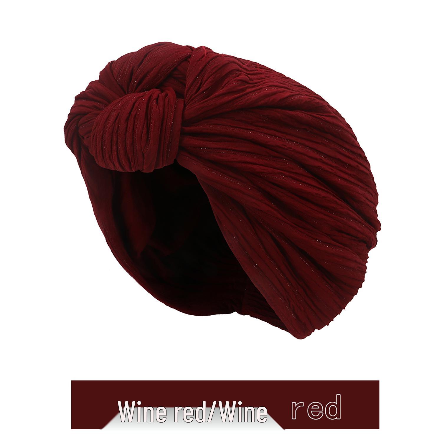 

Женская шапка-бини с серебряной нитью и перекрестным узлом - Весенне-осенняя мода, Европейский и американский стиль, Взрослая мятая шапка-пуловер One Size