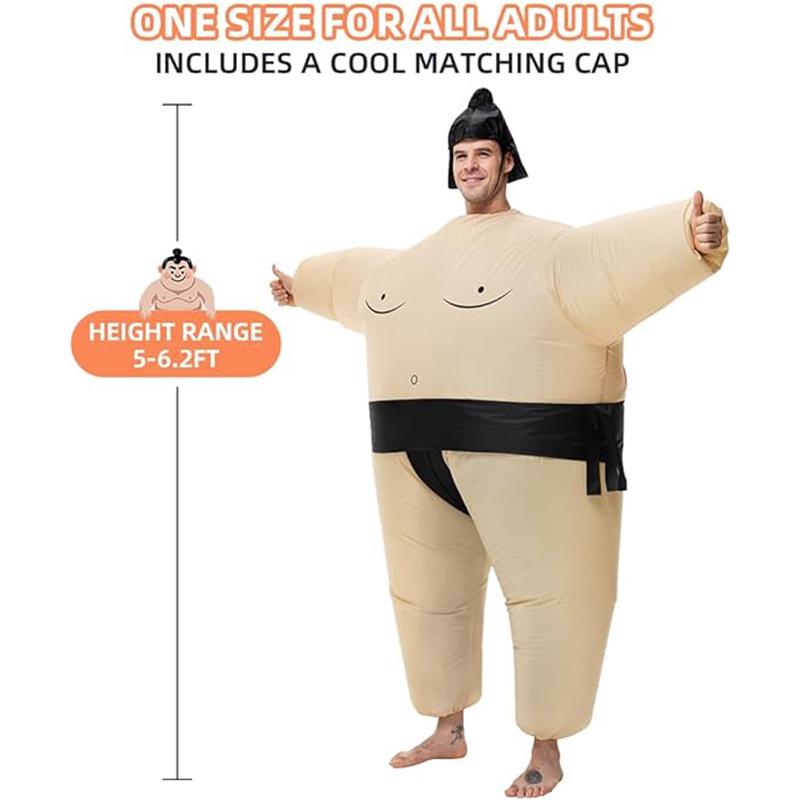 Inflatable Sumo Wrestler Costume Set for Adults & Kids - Cartoon Mascot for Halloween