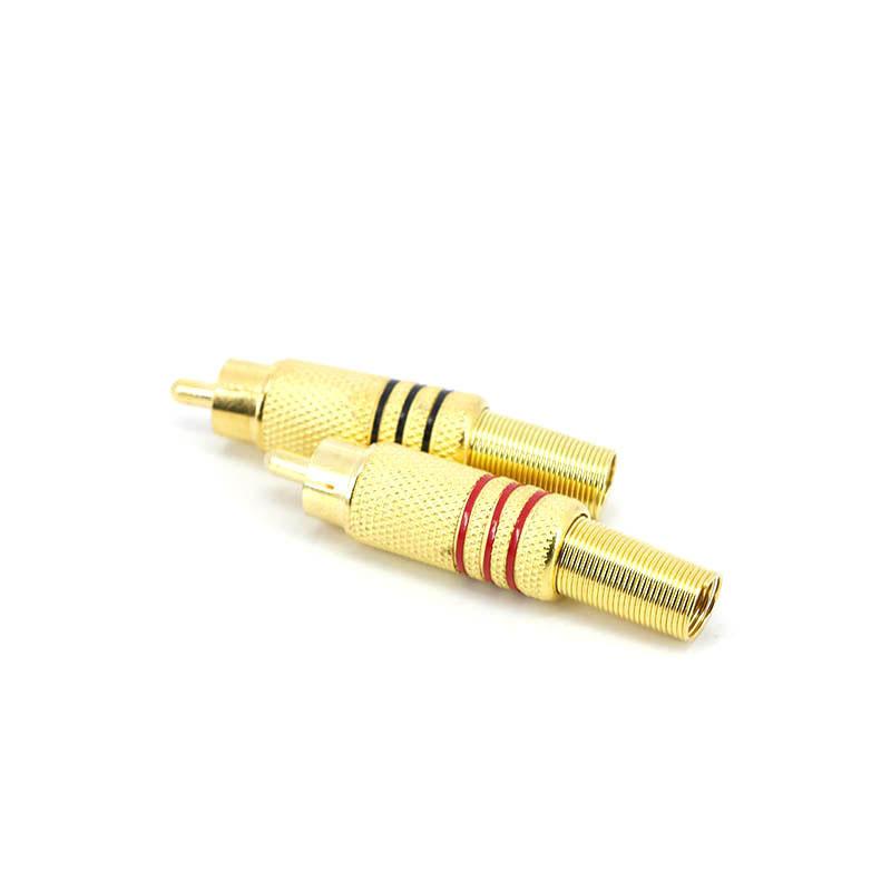 Gold plated RCA Phono Male Plug Solder Audio Video Cable Adapter Welding  Connector Great for Audio Speakers Metal Spring
