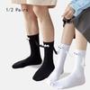 1/2 Pairs Women  Magnetic Three-Dimensional Dolls Couples Holding Hands With Socks Fashionable Mid Length Socks
