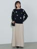 Beams Heart Star Print Crew Neck One Size Women's L/S Knit, Navy,