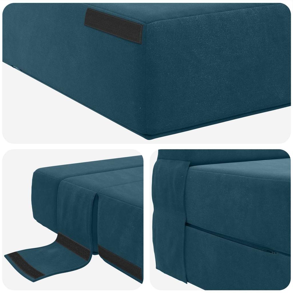 Folding Sofa Bed Blue 70 x 72 x 60 cm Fabric