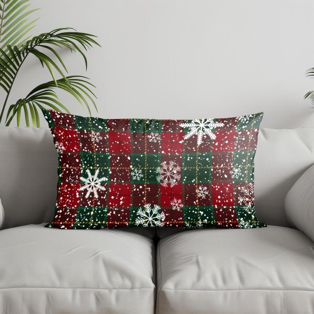 Home Decor Festive Icons Printed Pillow Cover Suitable For Sofa Bedroom Car Pillow Cover Cushion Rectangular Back Cushion