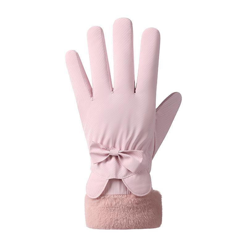 Fashionable Warm Gloves for Women In Autumn and Winter Cute Plush Warm Touch Screen Outdoor Riding Non Slip Waterproof Ski Gloves