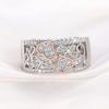 Rose Gold Two-Tone Zircon Pattern Ring For Women Elegant Sweet Fashion Luxury Light Luxury Design For Banquet