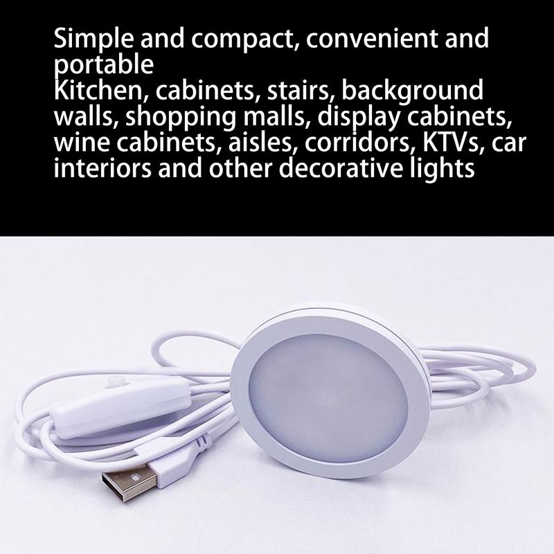 LED-Licht Puck Aluminiumgehäuse USB LED Puck-Licht Neuheitsbeleuchtung Unter-Schrank Wandleuchten-Armaturen Für Schlafzimmer Küche Wohnzimmer