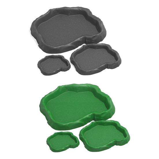 Reptilmater Terrariumskål Skilpaddefôr og Vannmateskål for Skilpadde Øgle Gekko Skjeggagam