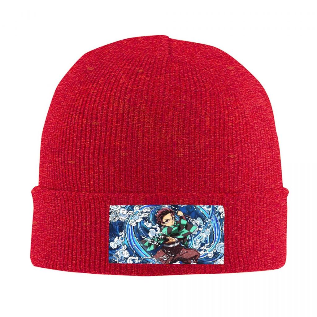Demon Slayer Kimetsu No Yaiba Skullies Beanies Caps Unisex Winter Warm Knit Hat Adult Anime Unisexga Bonnet Hats Outdoor Ski Cap