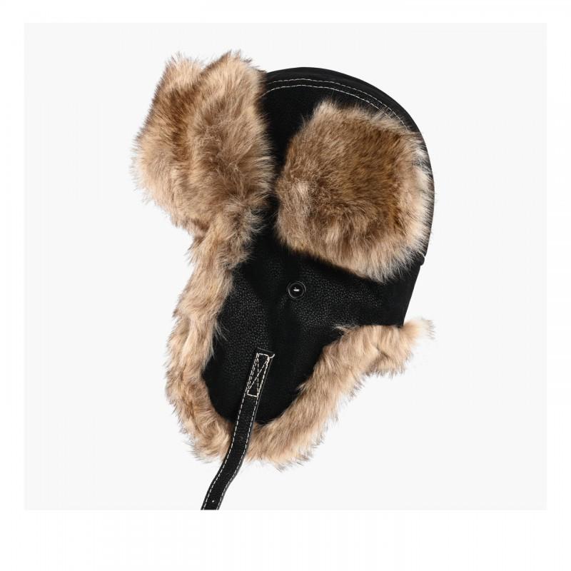 Faux Fur Leather Hat Men Women Winter Warm Ear Protection Cycling Outdoor Cap