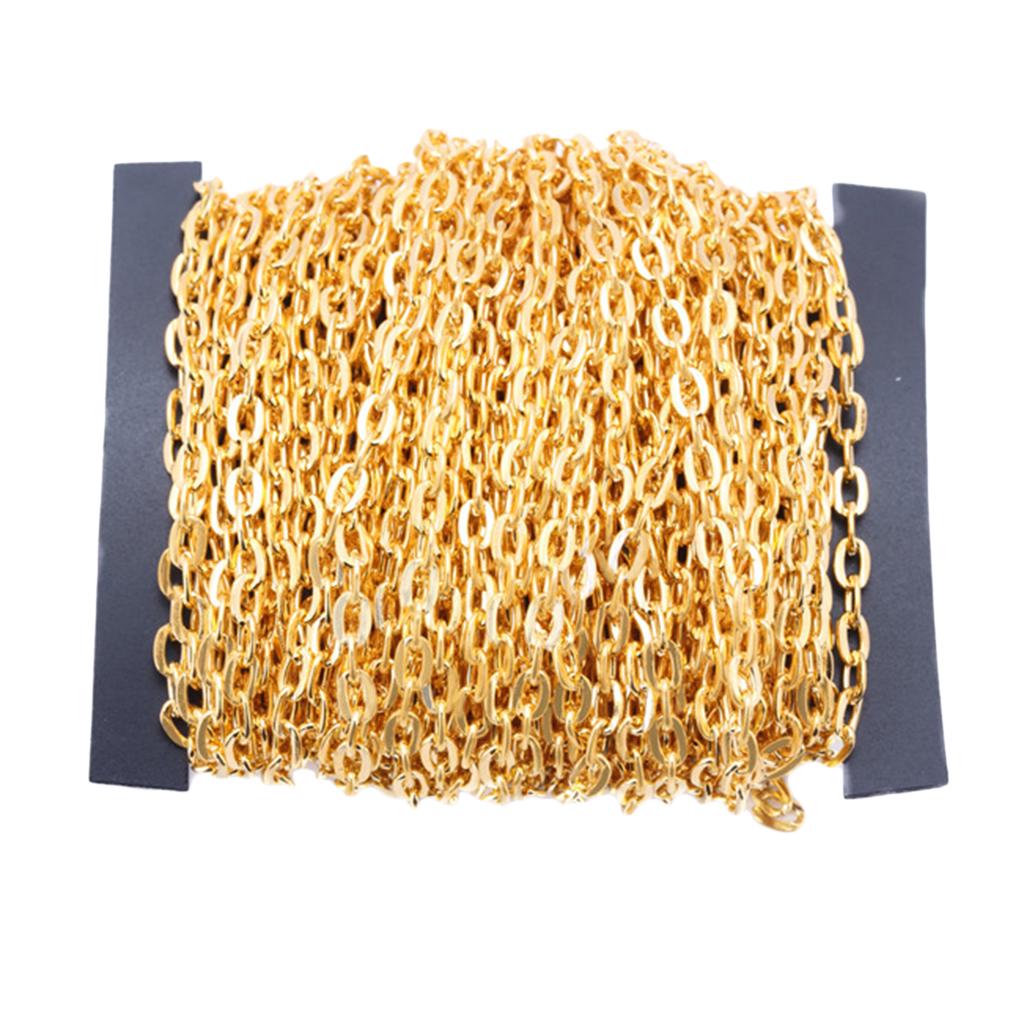 1 rolă de lanțuri de cruce de fier pentru lanțuri de cabluri pentru confecții de bijuterii DIY aurii