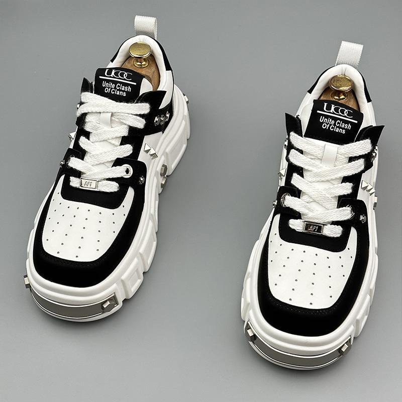 Shoes for Men spot thick-soled heightening casual board shoe  niche design sense fashionable rivet men shoes Zapatos Hombre