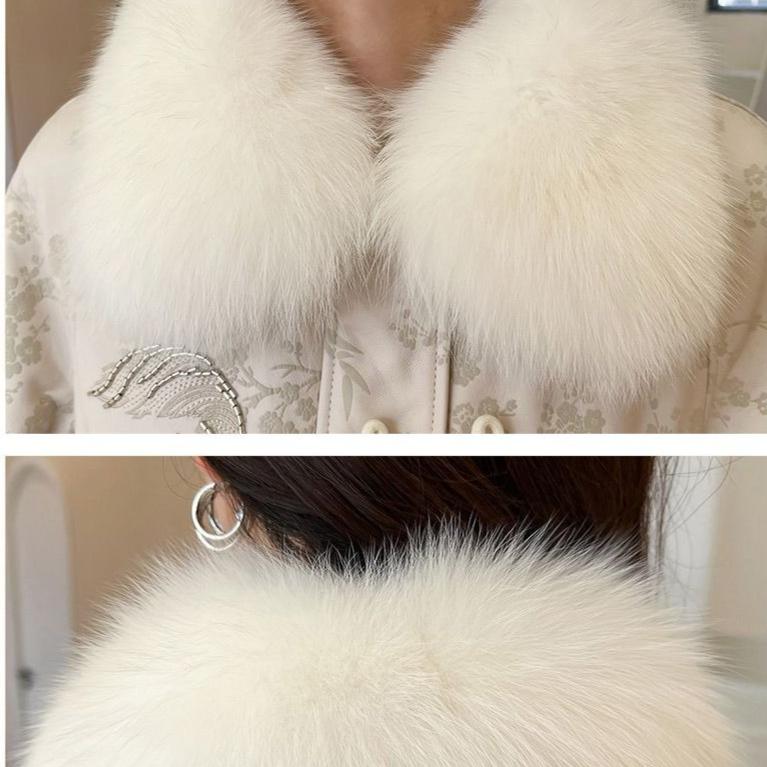Autumn Women's Fox Fur Coat Thin Lightweight Fur and Leather Patchwork Leather Jacket