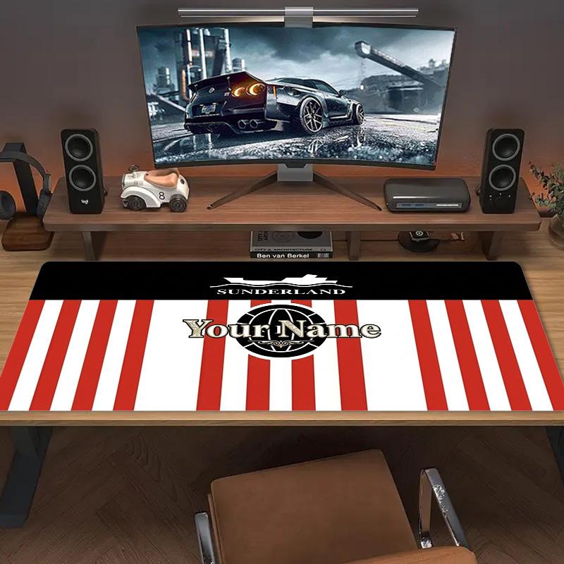 Sunderland Association Football Club Custom Name Large Size Mouse Pad Large Gaming Table Cushion Non-slip Laptop Tablet Big Mousepad XXL Mat Mini PC P
