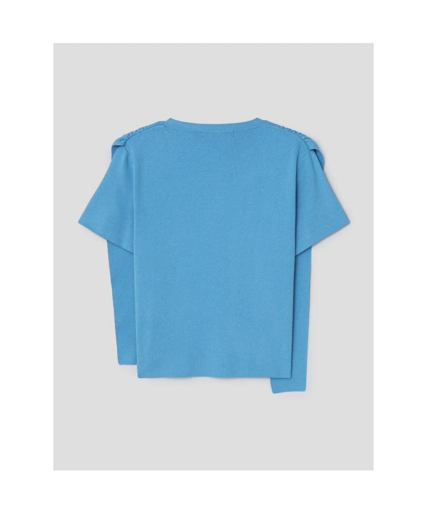 8SECONDS Layered Short Sleeve Pullover Sky Blue