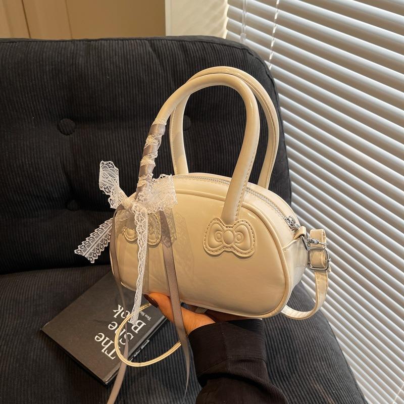 Sweet bow portable small bag women's new fashion commuter bowling bag summer versatile messenger bag