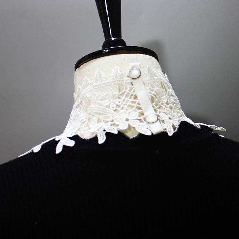 White Black Neckline Fake Collar Embroidery Lace Fabric False Collars Diy Applique Collar Blouse Collar Stand Detachable Collar