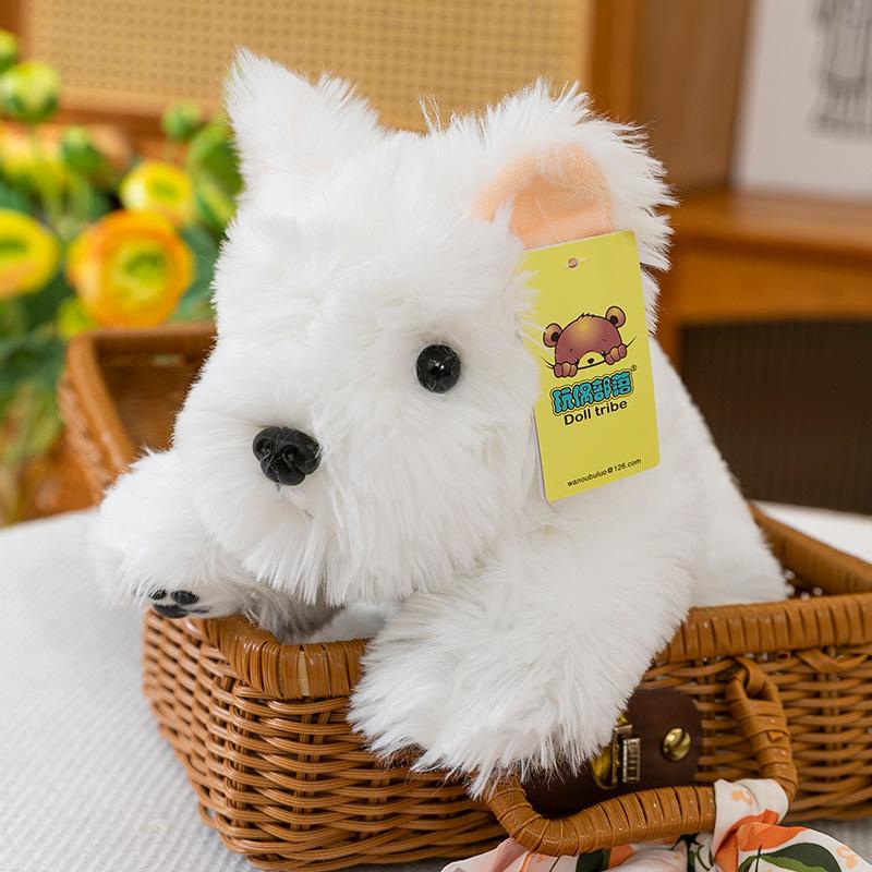 Party Style West Highland Dog Dog Doll Cute Puppy Plush Toy Sleeping Doll Throw Pillow Children's Gift Doll