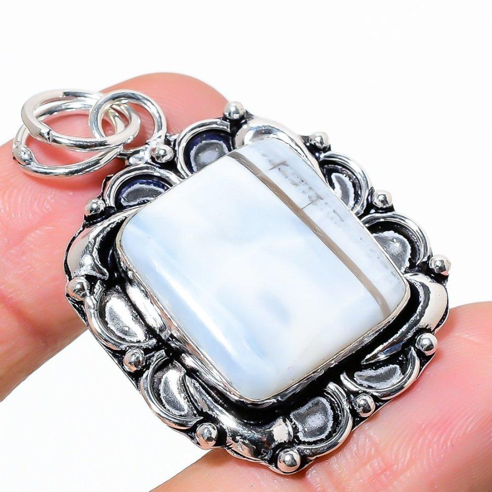 Owhyee Opal Gemstone Handmade 925 Sterling Silver Jewelry Pendant 1.81" B5u61