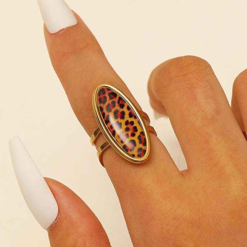 Vintage Turquoise Stainless Steel Open Finger Ring for Women