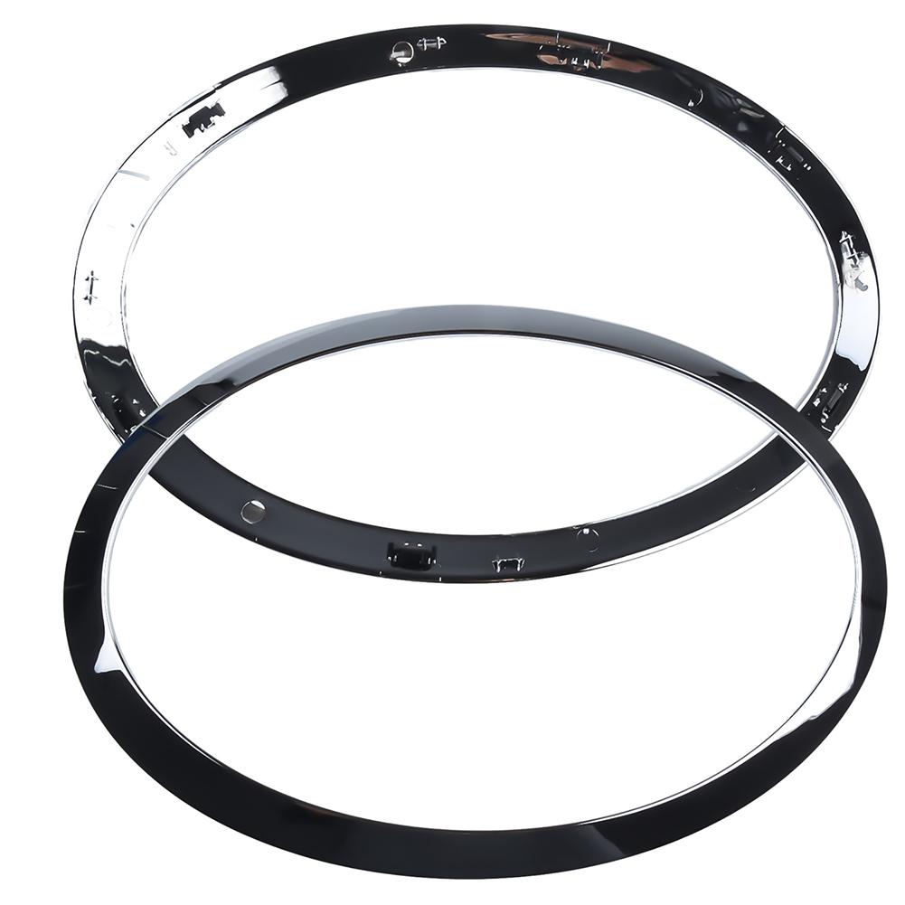 1Pair Silver Headlight Trim Ring Covers For MINI Cooper F55 F56 F57 2014-2024 Lamp Frame Headlight Trim Ring