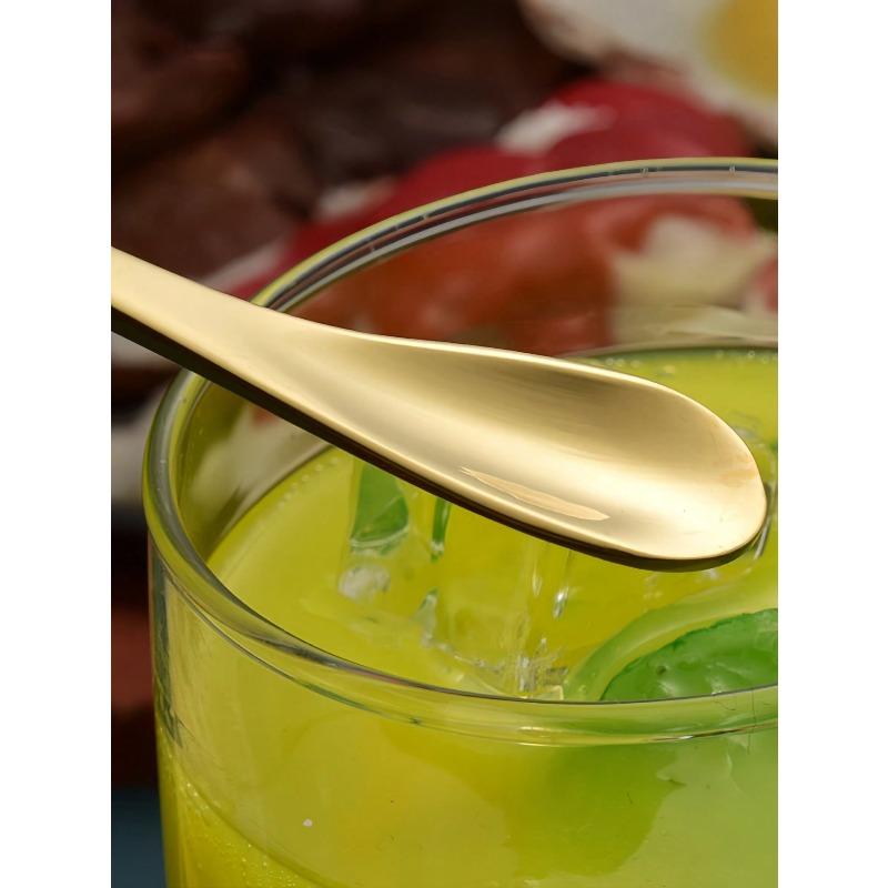 Stainless Steel Stirring Spoon Long Handle Coffee Spoon Dessert Spoon Creative Ice Spoon Honey Spoon Milk Tea Mixing Bar Spoon