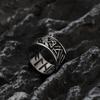 European and American Jewelry Men's Stainless Steel Ring Viking Text Crow Retro Stainless Steel Personality Ring