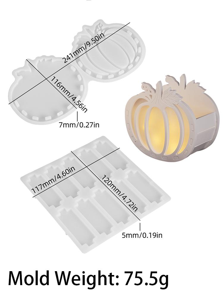 Hollow Pumpkin Light Silhouette Silicone Mold DIY Splicing Storage Box Molds Plaster Resin Craft Making Home Halloween Decor