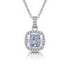 Ice Flower Cut Fat Square Princess Square Bag Zircon Pendant 925 Sterling Silver Ladies Elegant Necklace Birthday JewelryGood Product