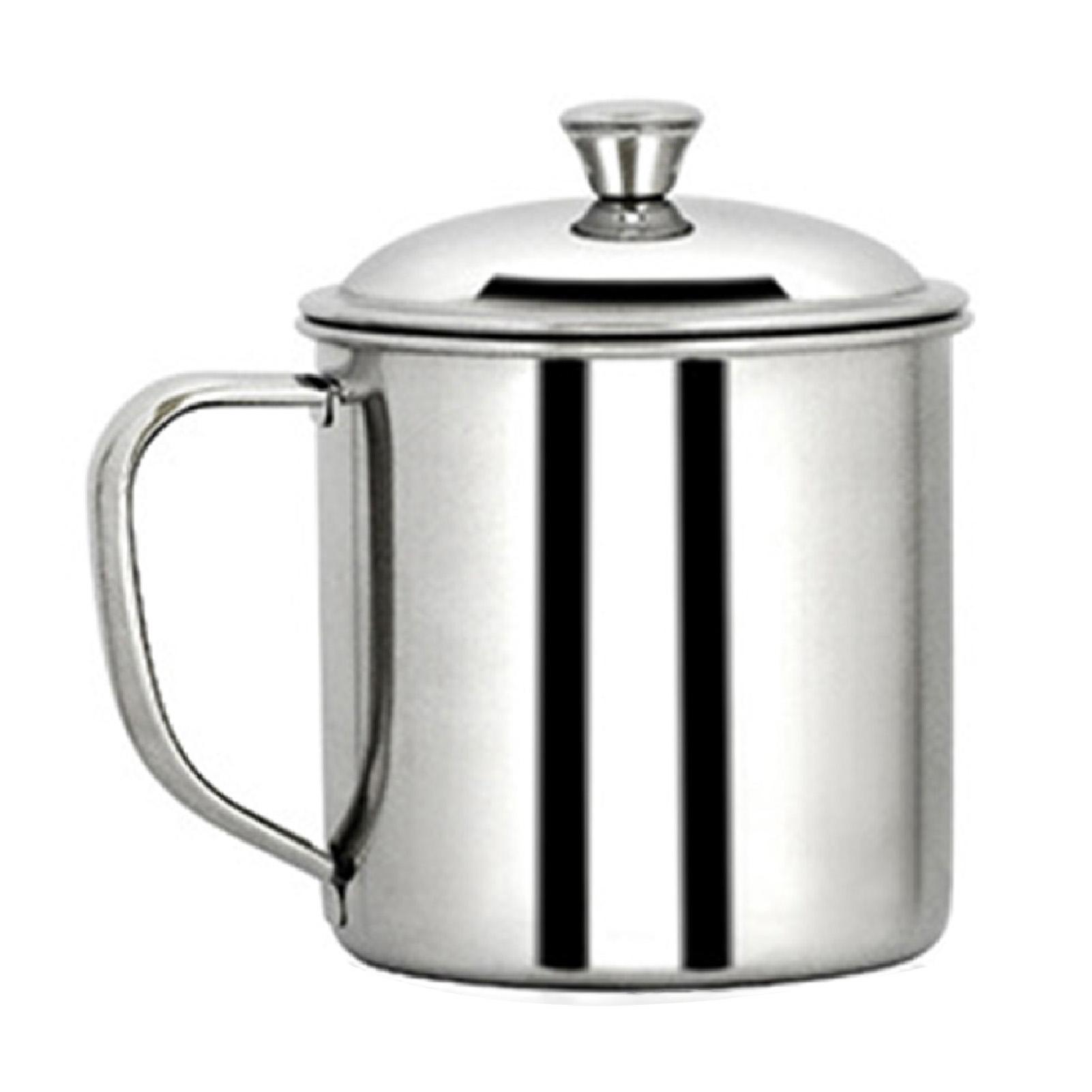 

Кружка Портативная 304 Сверхтолстая Нержавеющая Сталь с Крышкой Кружка для Напитков для Домашнего Коммерческого Использования L 11x13.5см 4.3x5.3дюйма