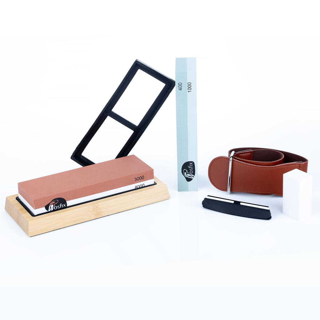 Set Of Stones / Sharpener / Water Stone For Sharpening Knives With Base (400, 1000, 3000, 8000)
